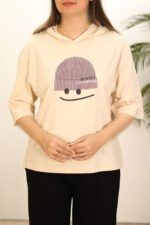 تیشرت کلاهدار دخترانه