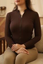 بلوز قهوه ای زنانه