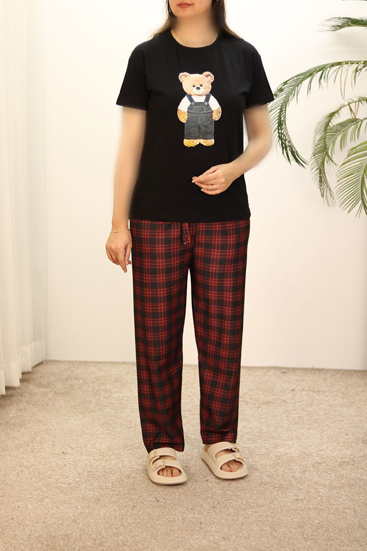 تیشرت شلوار چهارخونه