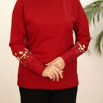 بلوز زرشکی زنانه