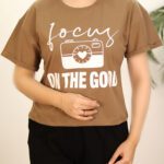 تیشرت قهوه ای زنانه