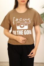 تیشرت قهوه ای زنانه