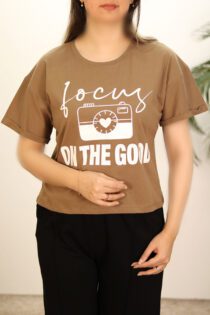 تیشرت قهوه ای زنانه