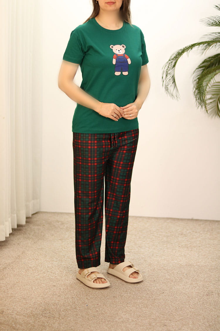 تیشرت شلوار چهارخونه