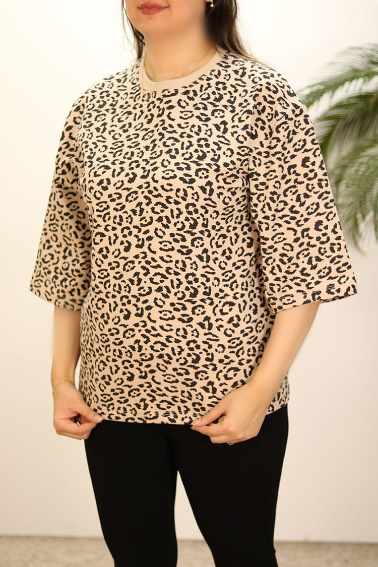 تیشرت پلنگی سایز بزرگ