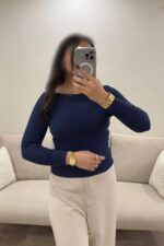 بلوز سرمه ای زنانه