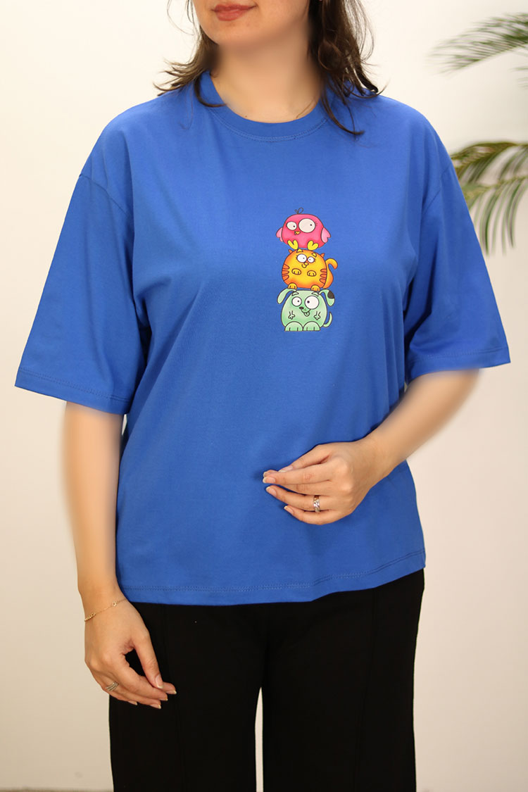 تیشرت آبی زنانه